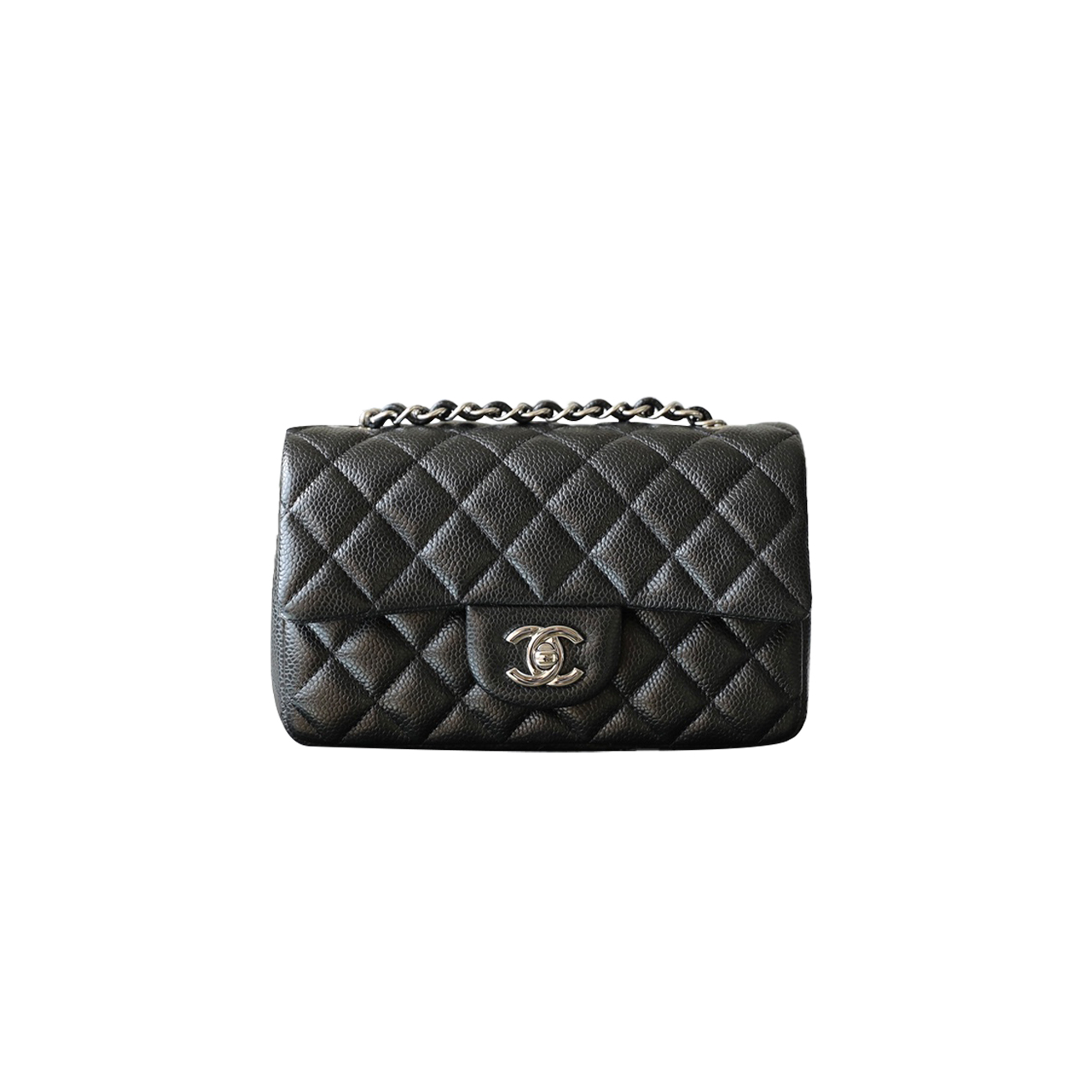 Ch*el master classic flap large mini black cowhide caviar a69900 (20*12.5*6cm)